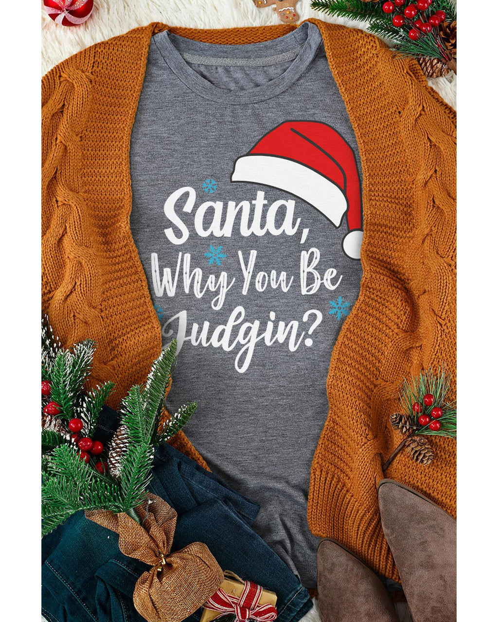 NNEDSZ Azura Exchange Santa Hat Snowflake Tee - 2XL