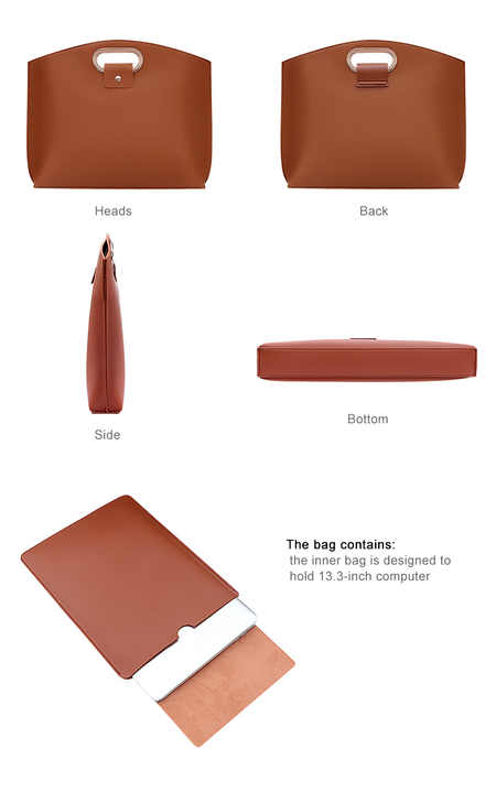 NNEDSZ Pink Elegant PU Leather Laptop Handbag & Sleeve - Protective and Stylish Laptop Case with Adjustable Strap for 15.6-inch Laptops